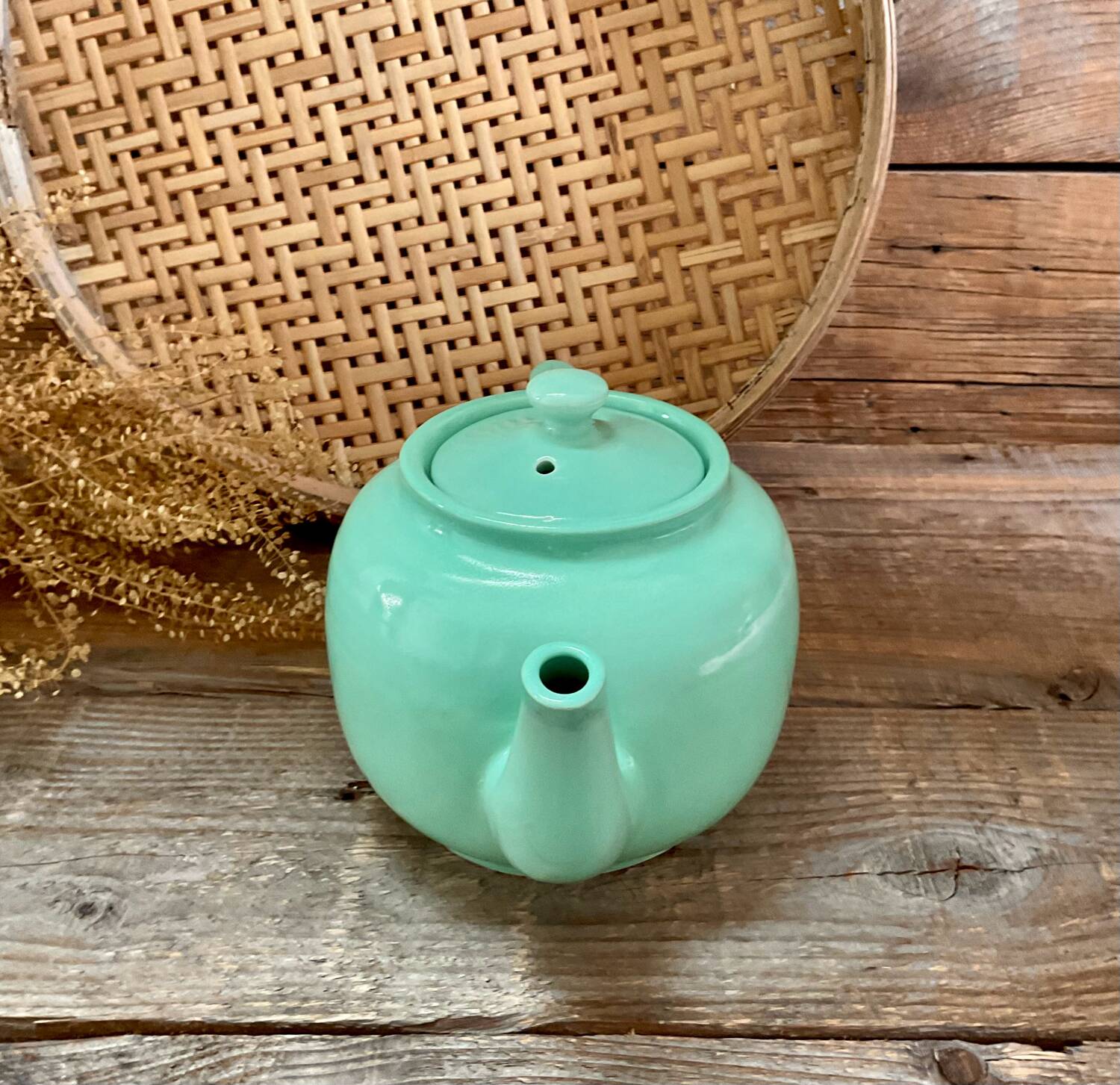 Vintage turquoise teapot