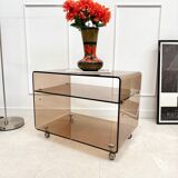 Smoked plexiglass coffee table