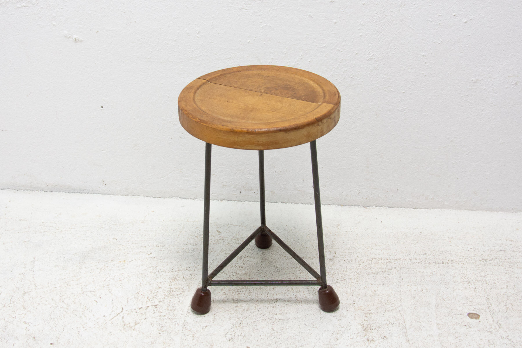 Tabouret industriel du milieu du siècle, années 1950, Tchécoslovaquie
