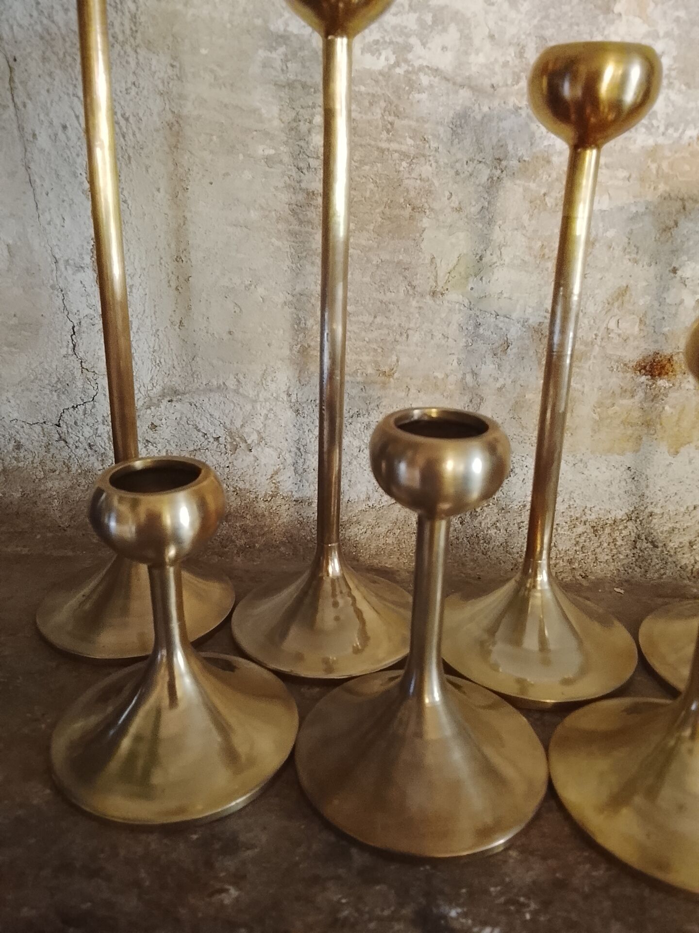 Set of 7 Scandinavian candlesticks