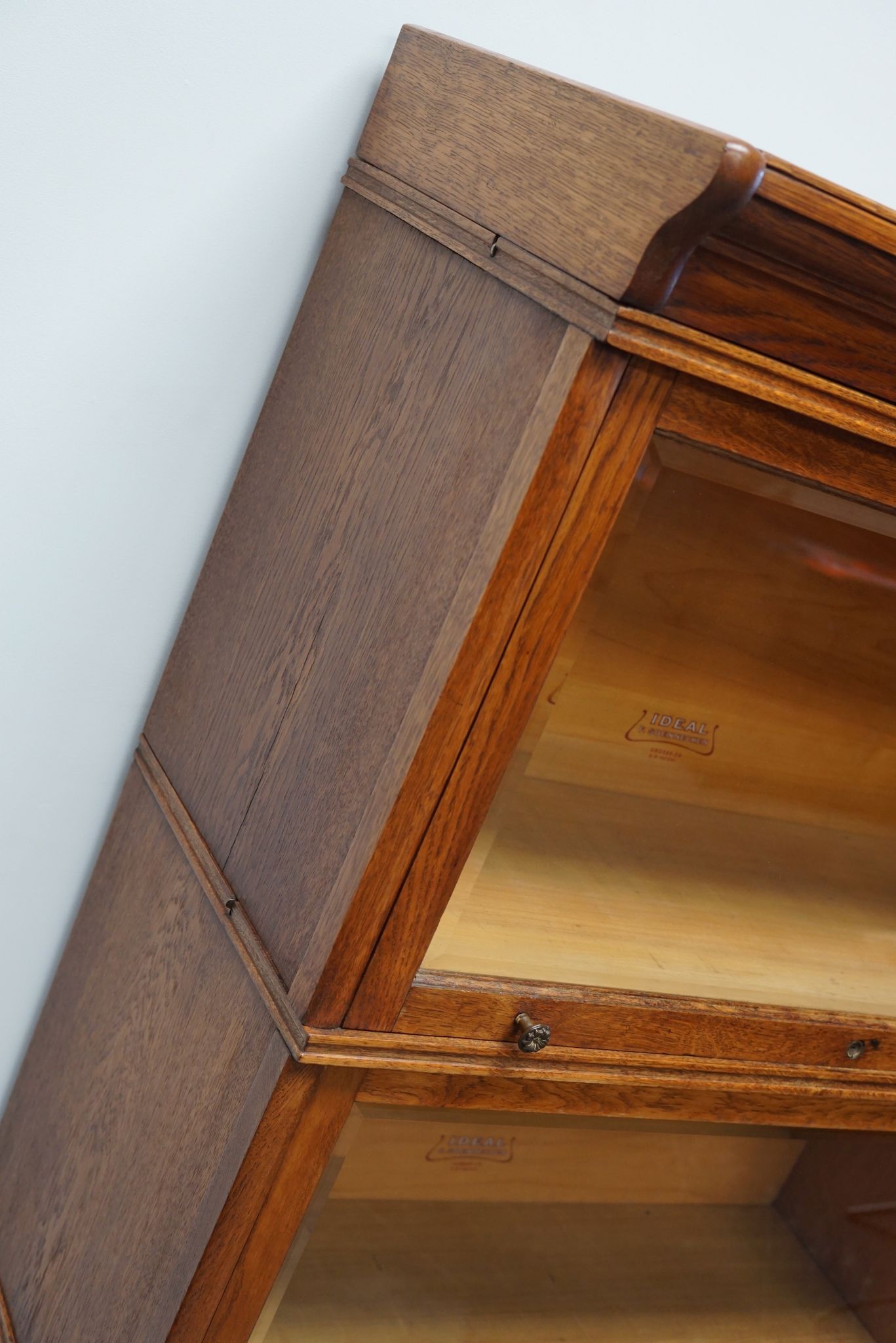 German oak bookcase with folding doors, ca 1900