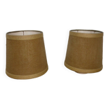 Pair of dark beige jute lampshades