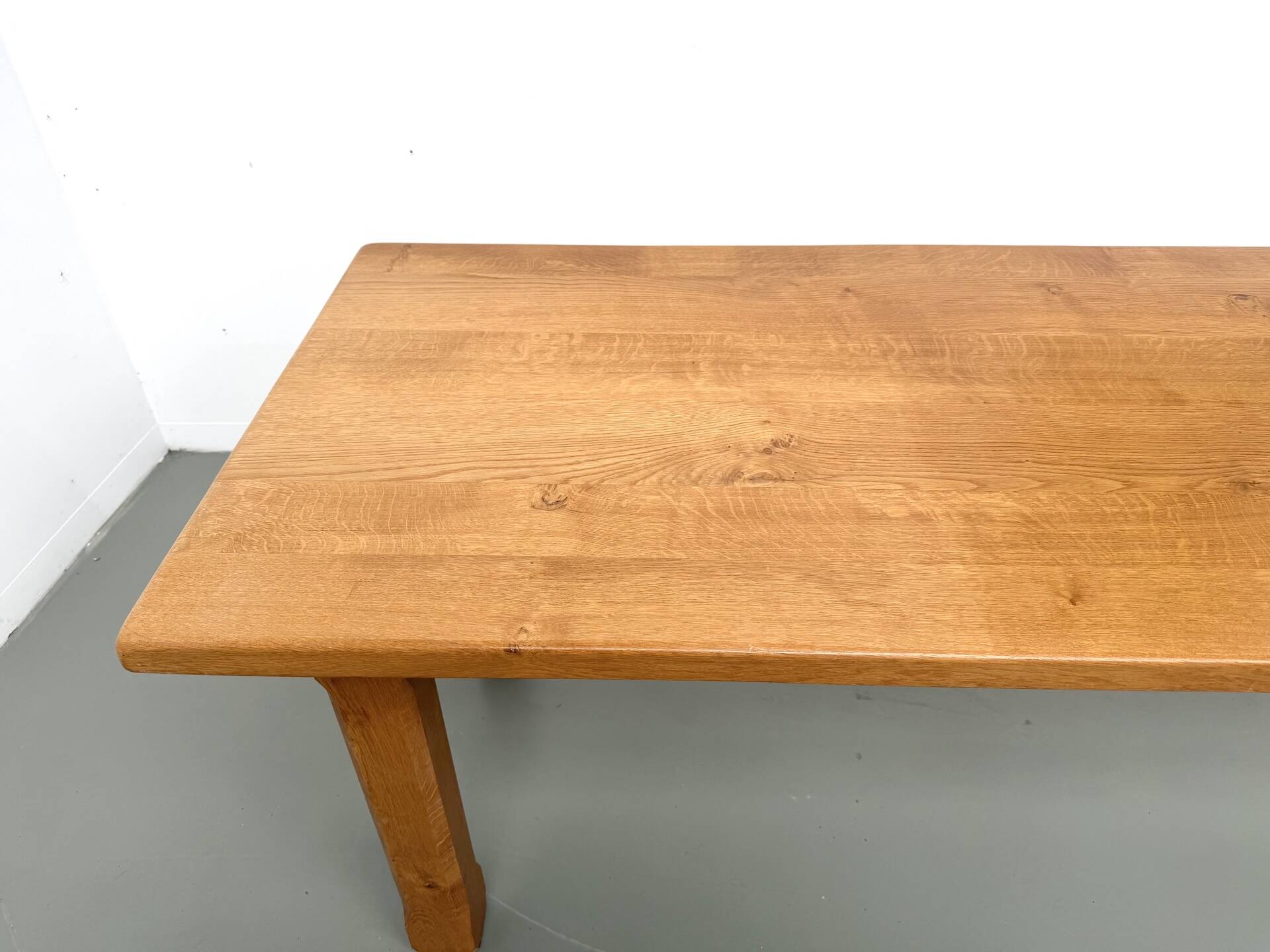 XL brutalist dining table in solid oak