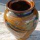Flamed enamelled stoneware vase