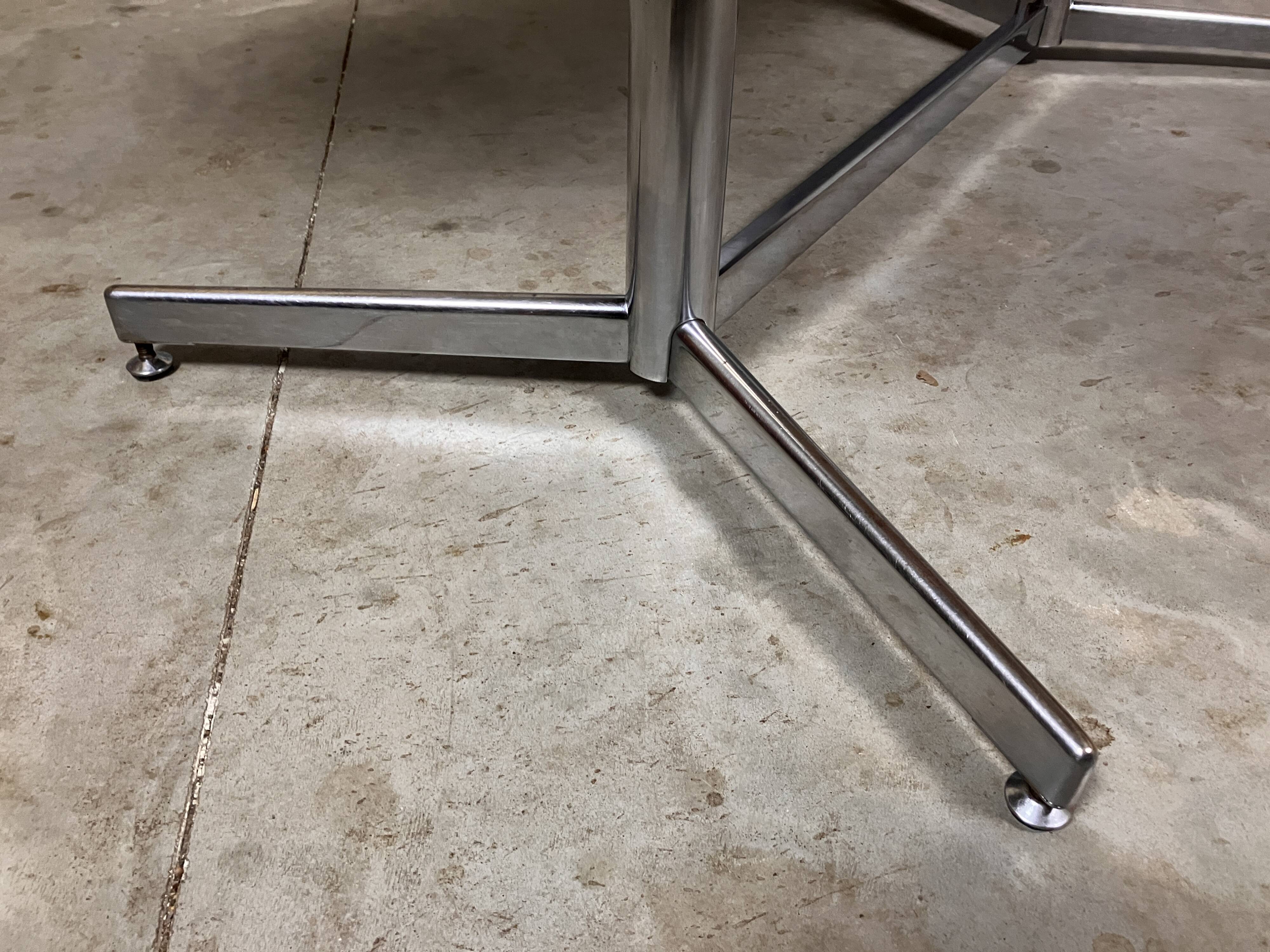 Vintage industrial table desk chrome oak