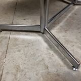 Vintage industrial table desk chrome oak