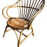 Set of 4 rattan armchairs from the 1960s, France.