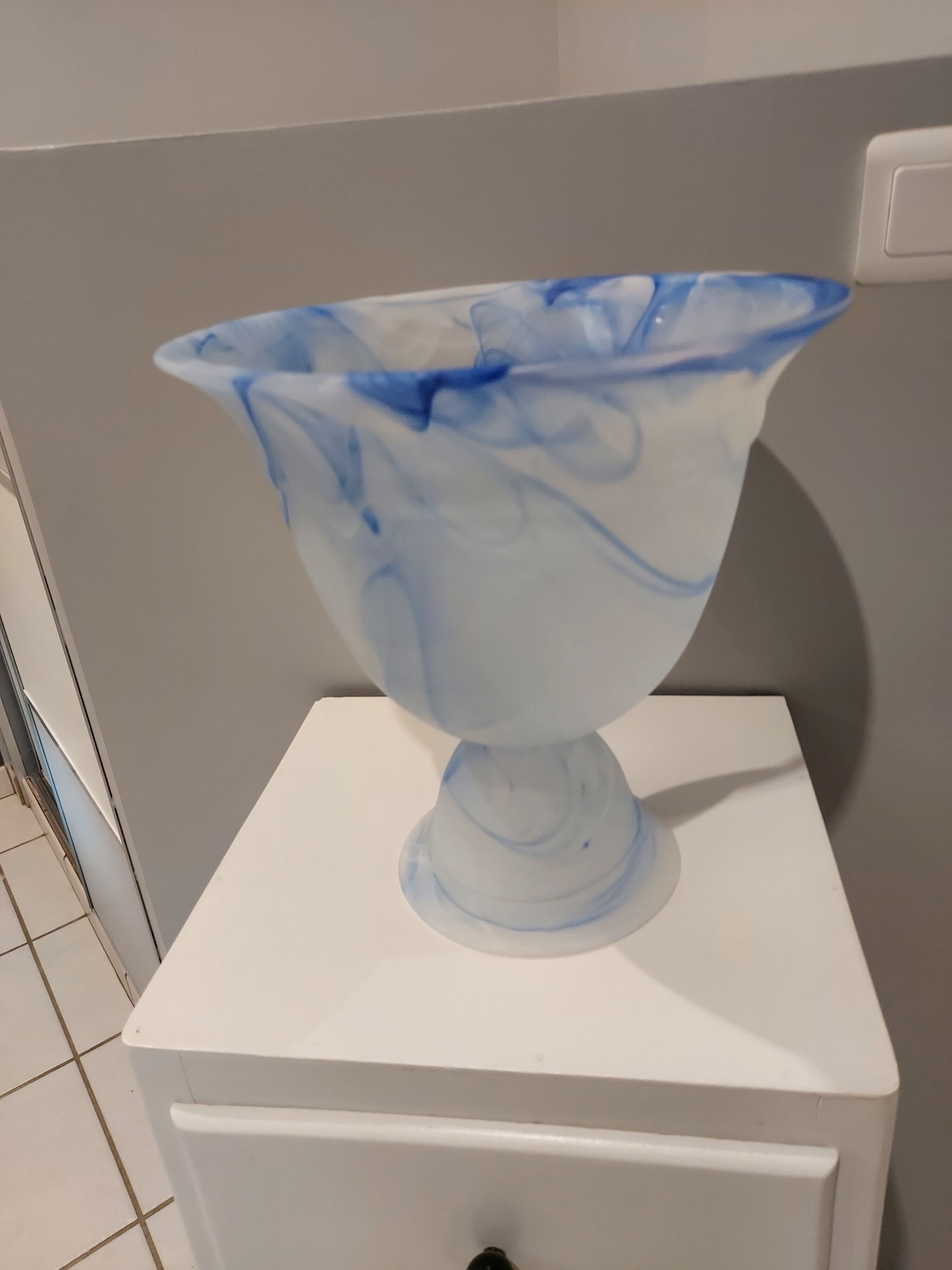 Large vase cut glass paste Vintage Murano 1970