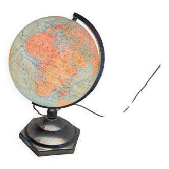 J.Forest vintage glass globe 1950 world map - 37 cm