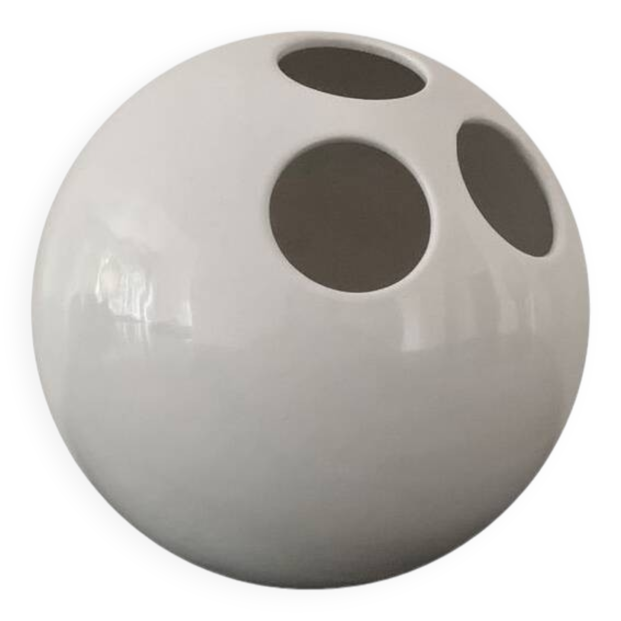 Spherical Vase • Bowling • Vitreous Porcelain • Enzo Bioli • Il Picchio • 1970