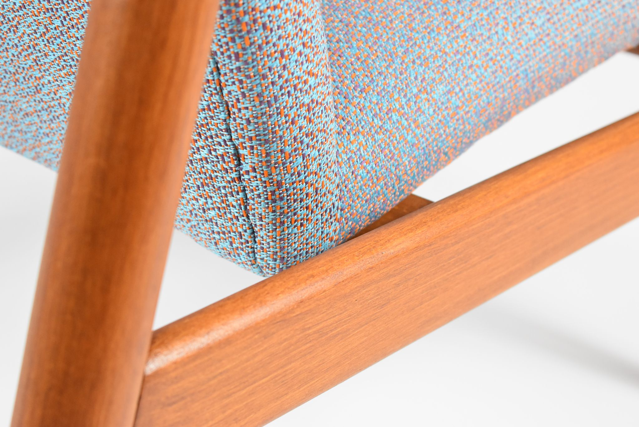 Fully restored vintage armchair, designer E.Homa, 60s, East Europe, multicolour, water resistant