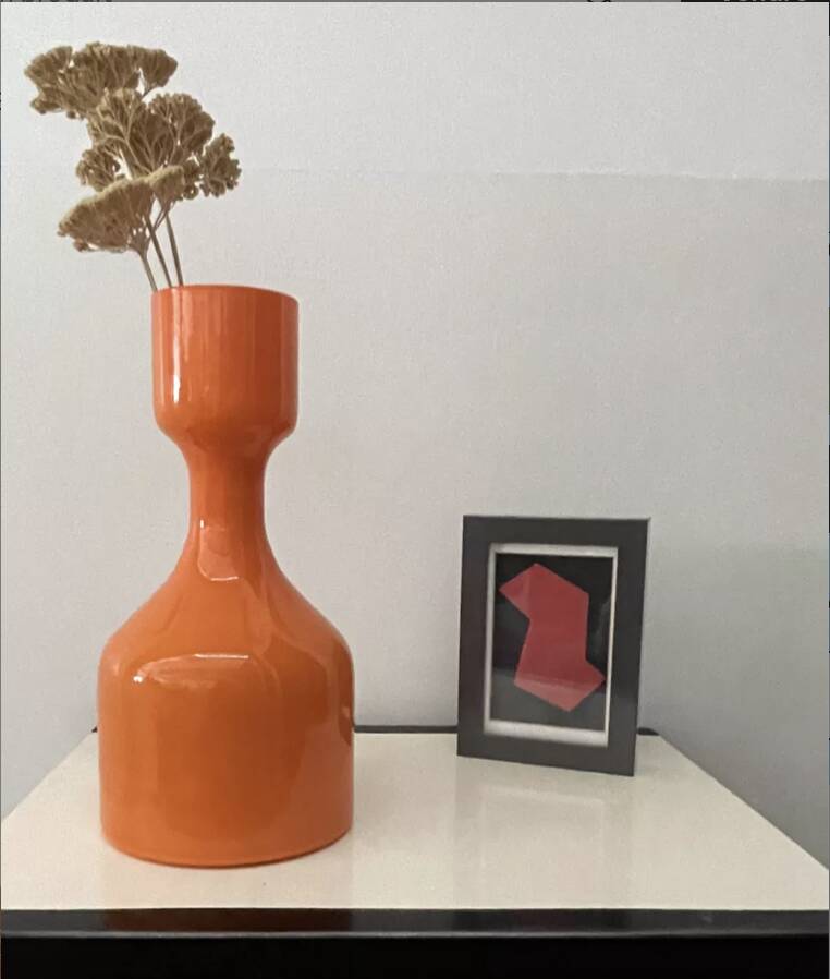 Opaline vase, typical design of the 1970s.