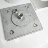 Ceiling light Doria Leuchten 1960, Germany, Alu Opaline + bulb