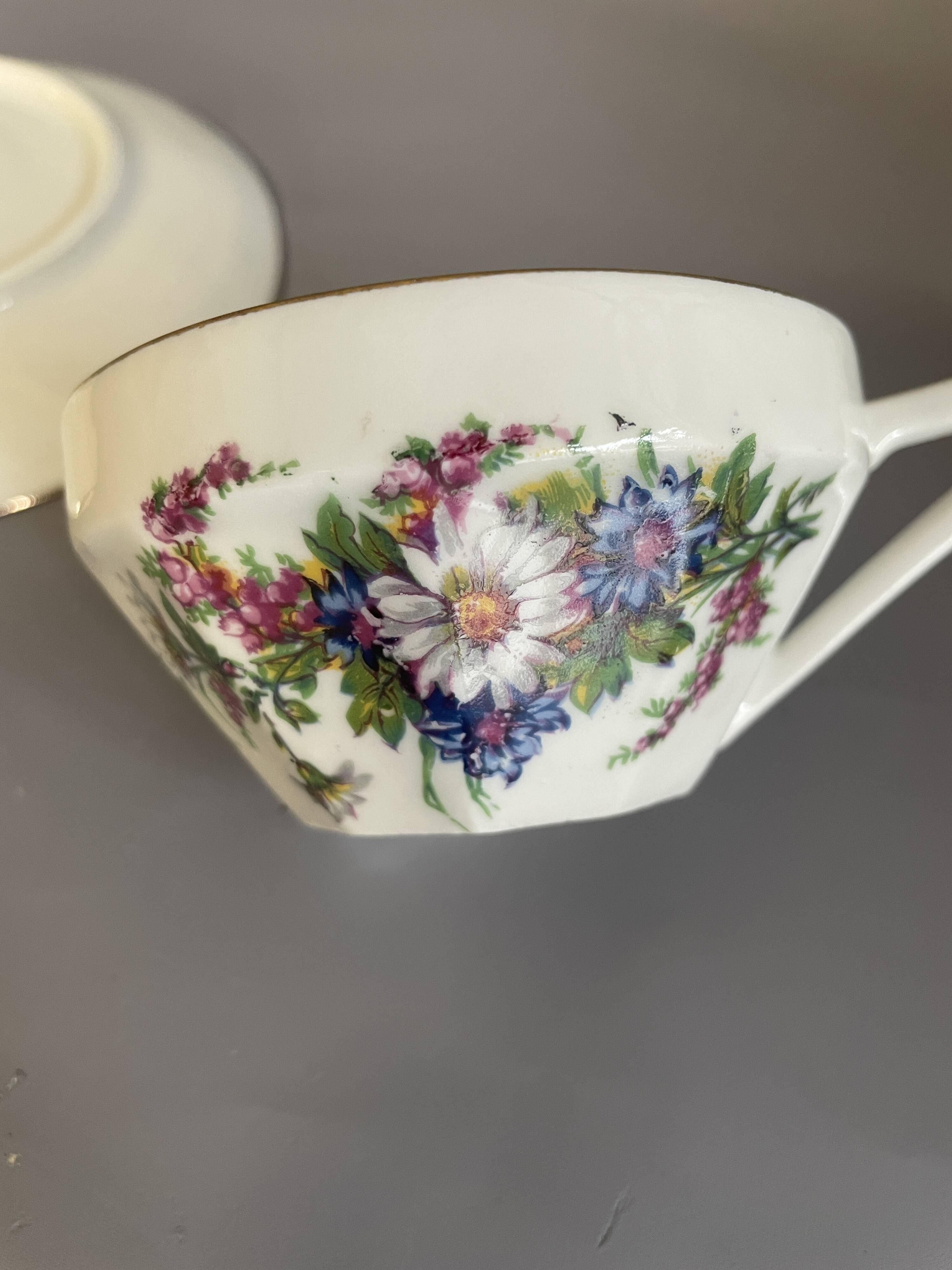 M&S porcelain coffee cups and saucers