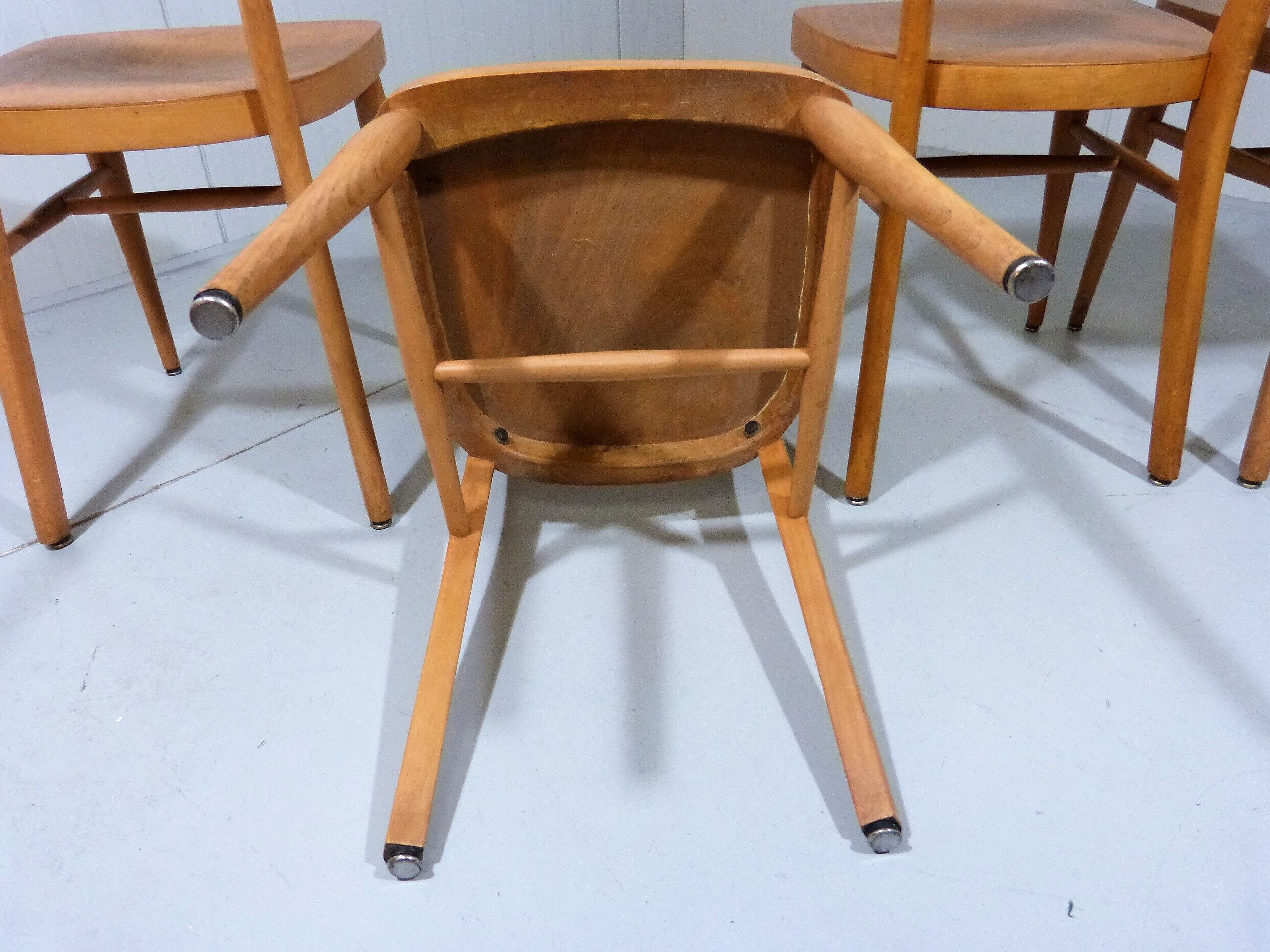 Set of 8 wooden dining chairs 1950’s