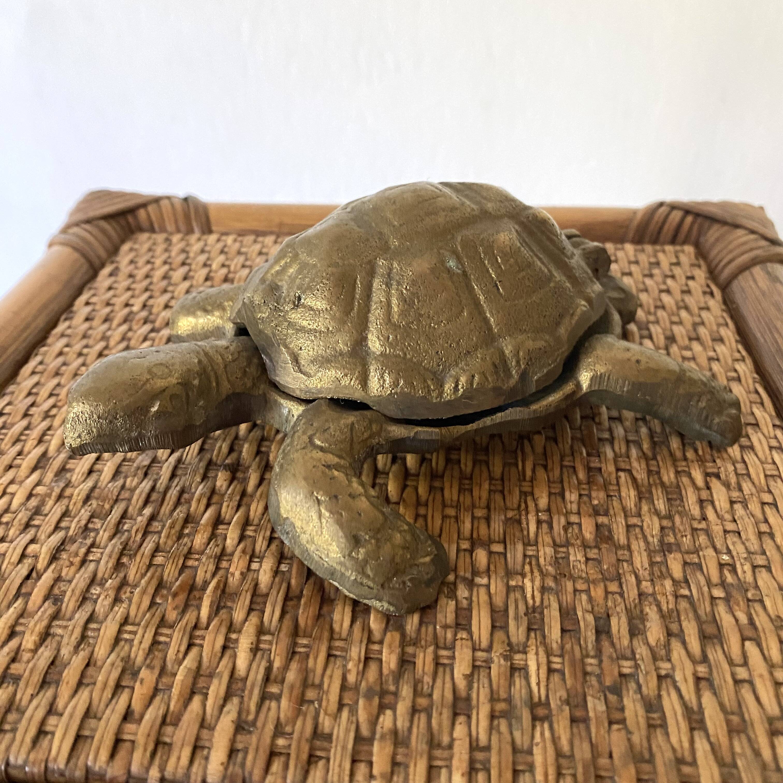 Brass turtle ashtray