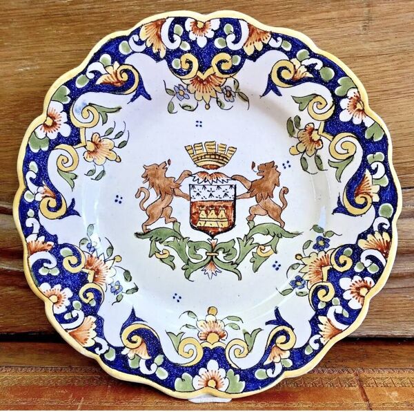6 anciennes assiettes à dessert Desvres Fourmaintraux Rouen modèle Dinan 2