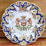 6 anciennes assiettes à dessert Desvres Fourmaintraux Rouen modèle Dinan 2