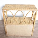 Rattan and bamboo shelf Years 60-70 revamped