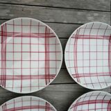 Lot de 6 assiettes creuses Moulins des Loups et Orchies torchon