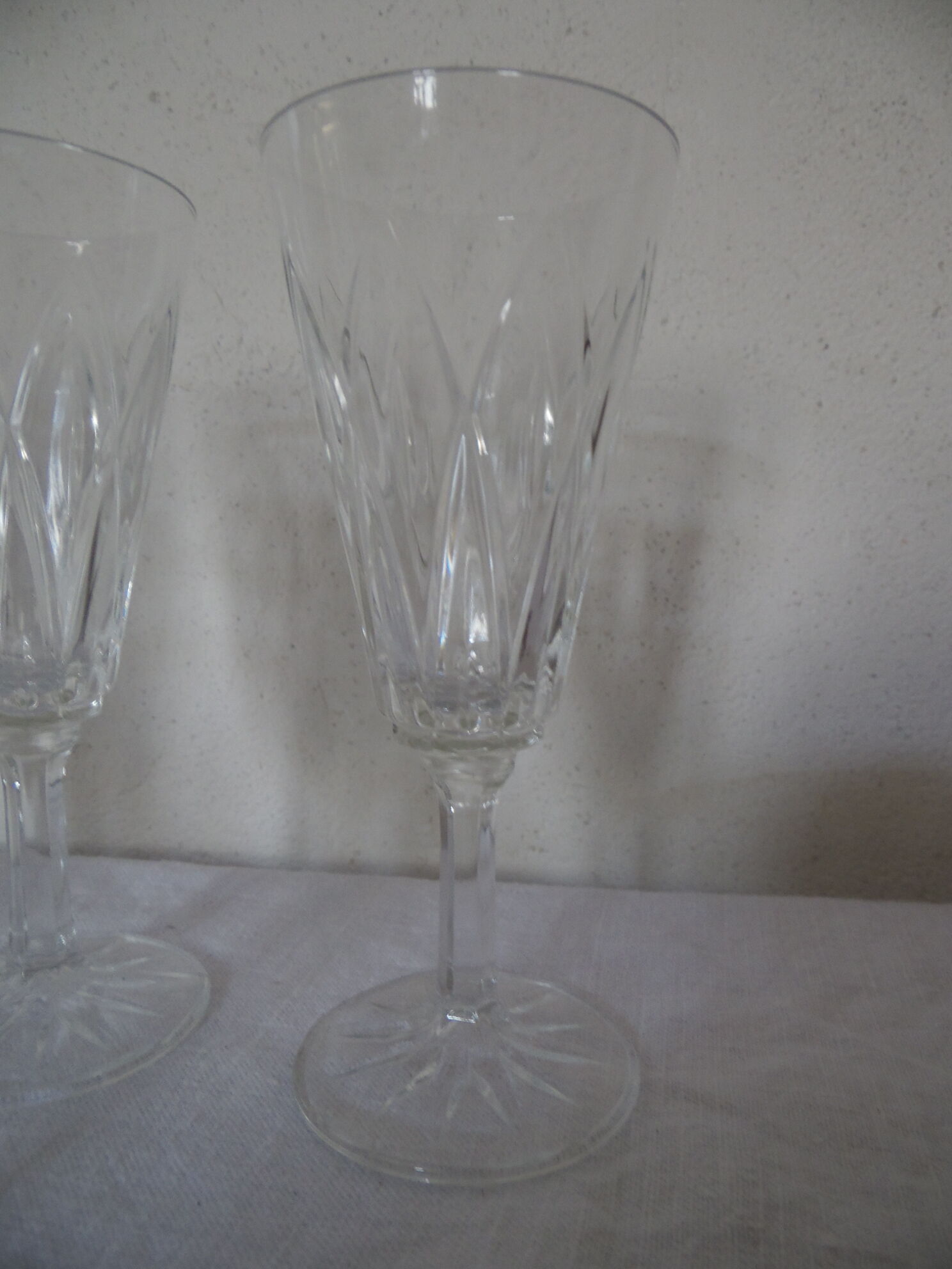 Ensemble de 6 coupes a champagne verre taillé transparent