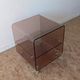 Pair of vintage smoked plexiglass bedside tables or accent furniture.