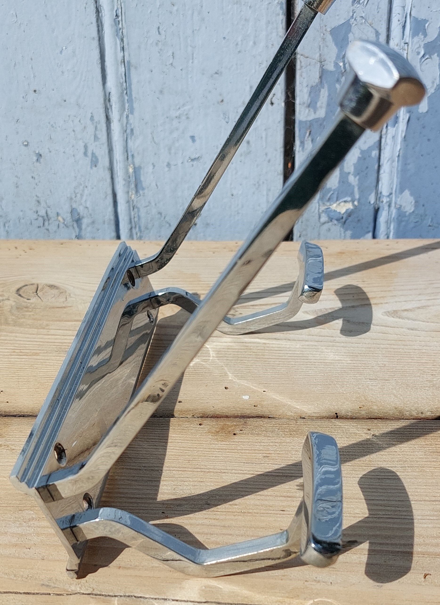 Nickel-plated brass coat rack