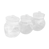 Set of 3 glass candy jars