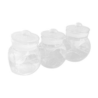 Lot de 3 bocal à bonbons en verre