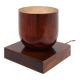 Lampe Art déco sculpturale en bois avec éclairage sur base carrée, vers 1920