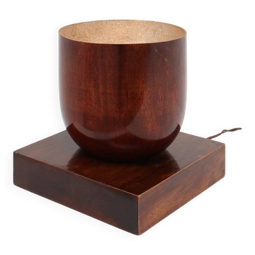 Sculptural Art Deco Wooden Uplight on Square Base, circa 1920