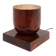 Lampe Art déco sculpturale en bois avec éclairage sur base carrée, vers 1920