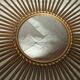 Chaty Vallauris sun mirror in gilded metal of 71 cm signed 50's / 60's