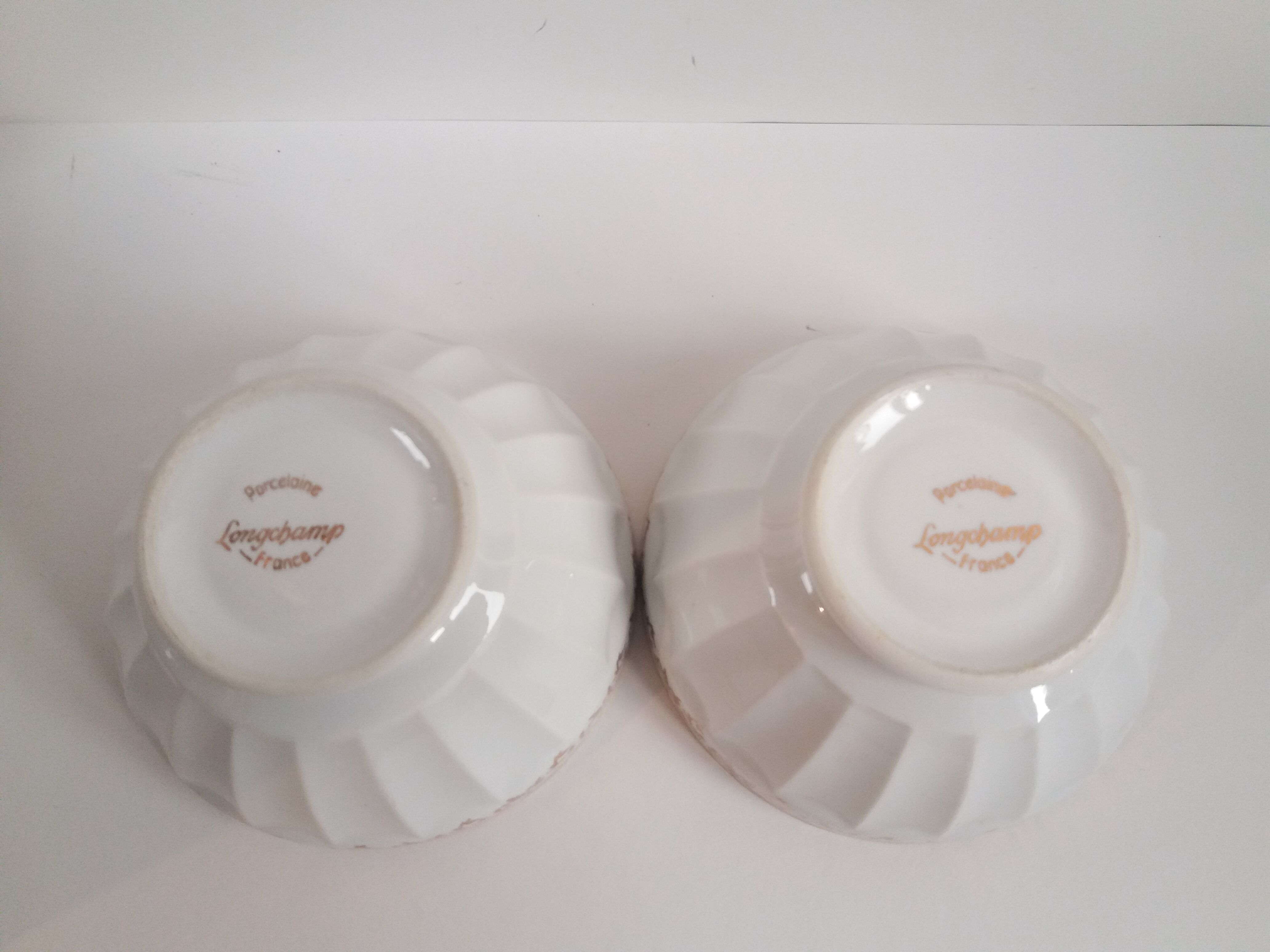 Paire bols feuillage doré