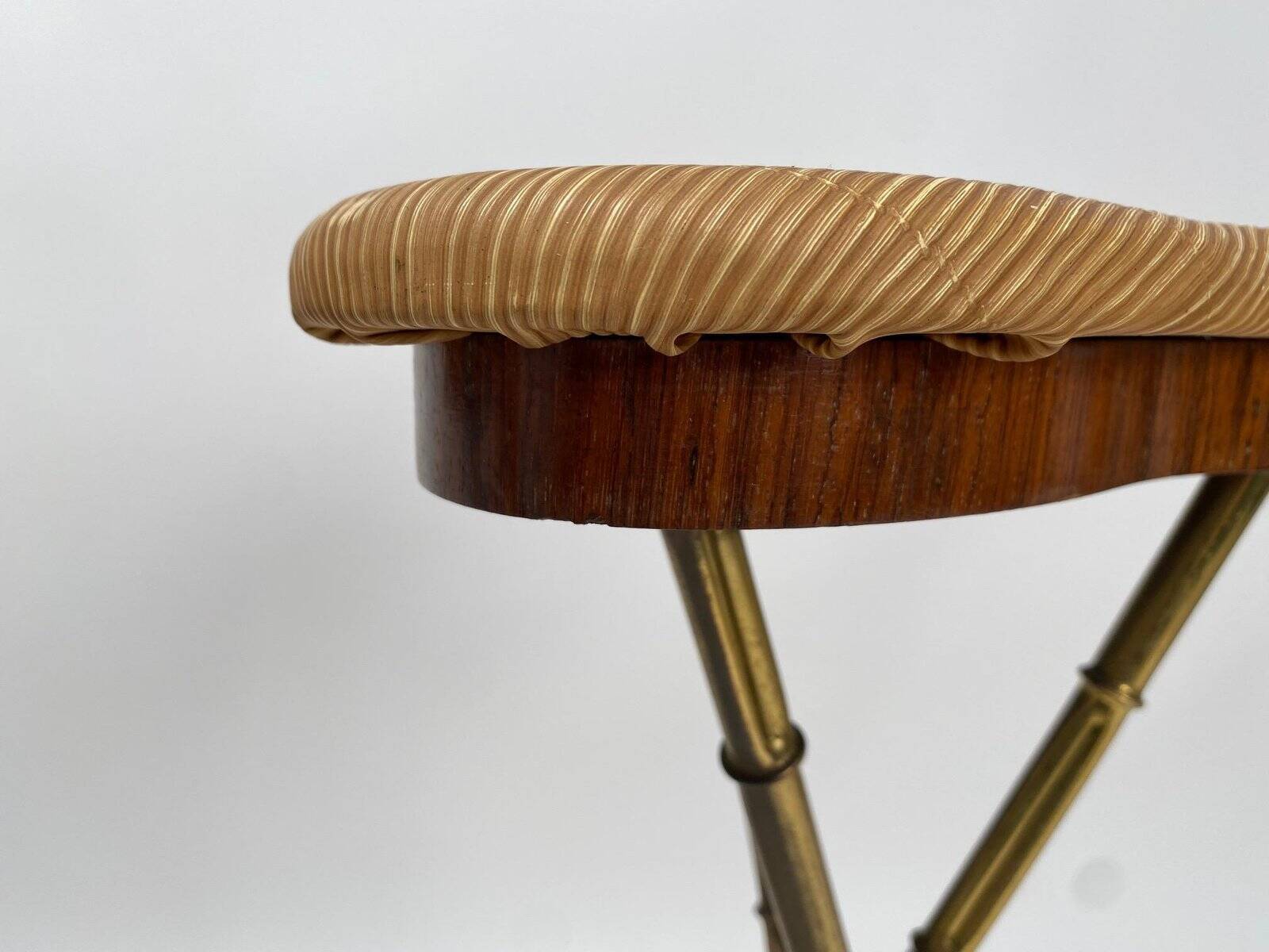 Set of Mid-Century Italian Bar Stools in Brass, 1950s