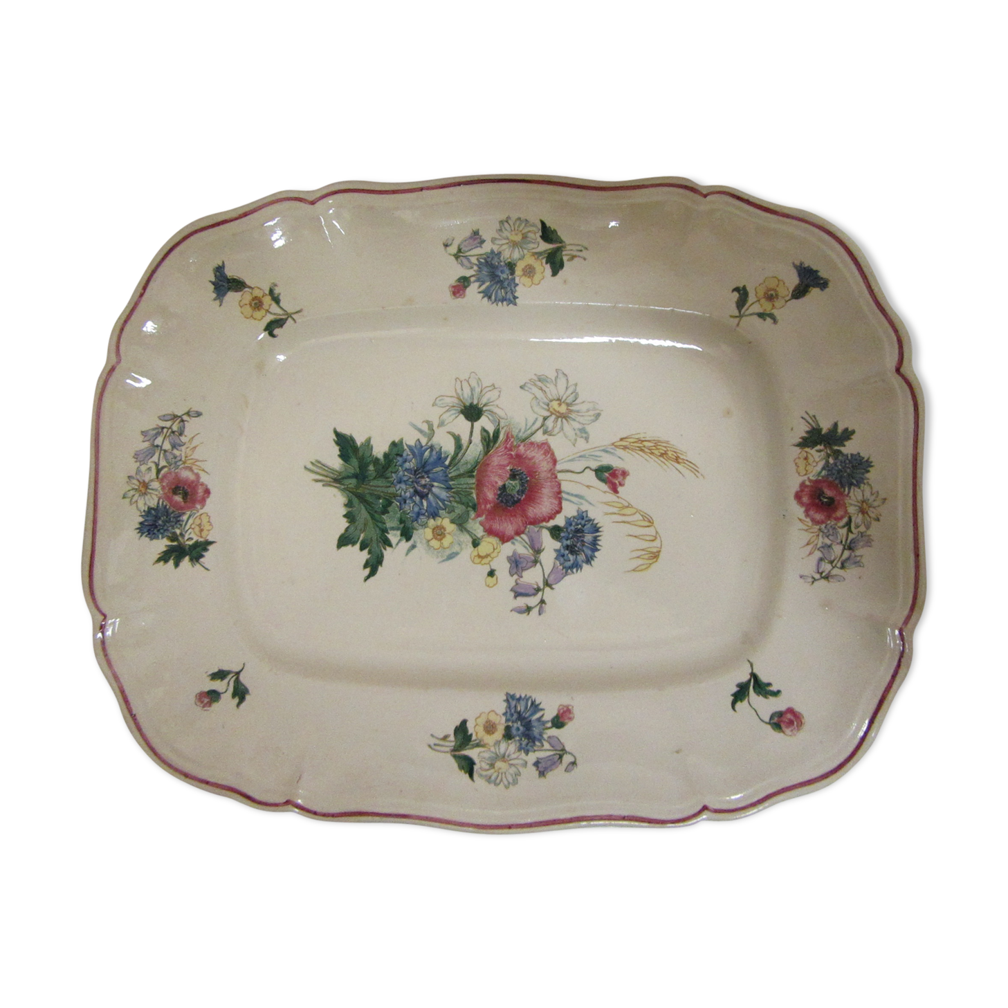 Flat earthenware Digoin Sarreguemines France Agreste Vintage