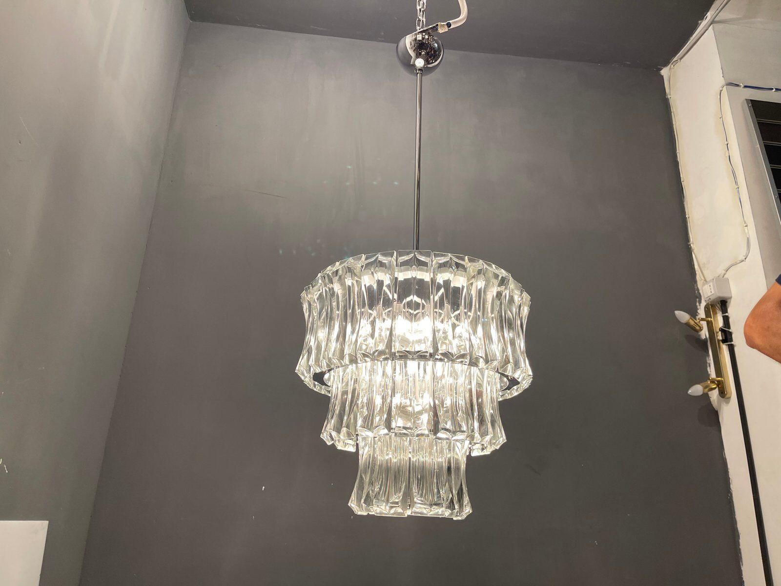 Mid-century italian murano glass chandelier