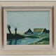 Swedish Oil on Canvas – “Farm by the Lake” by Bengt Hillgrund