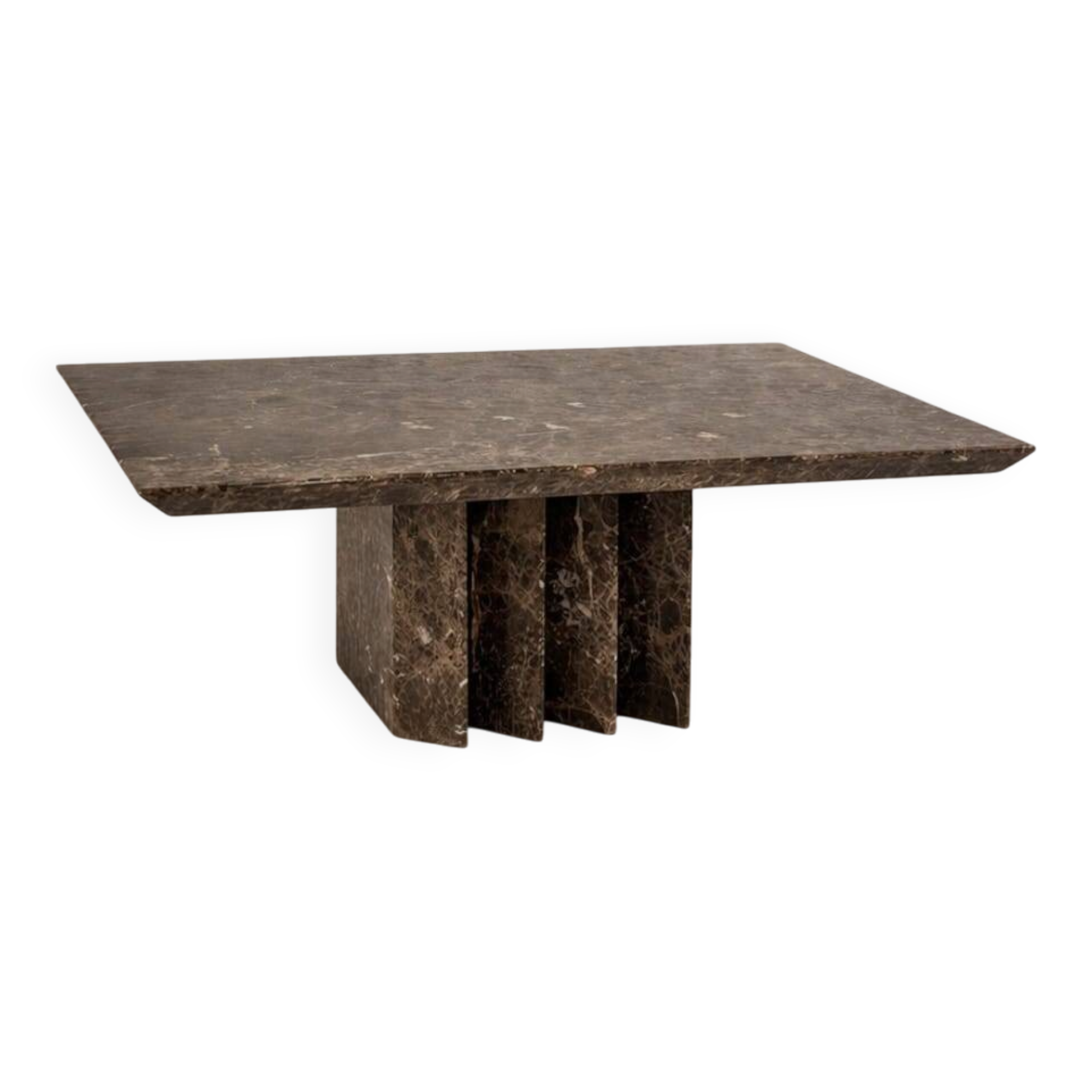 Italian design Emperador marble coffee table, 1980s