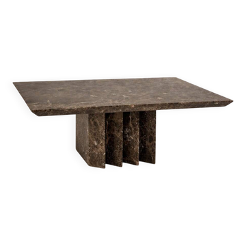 Italian design Emperador marble coffee table, 1980s