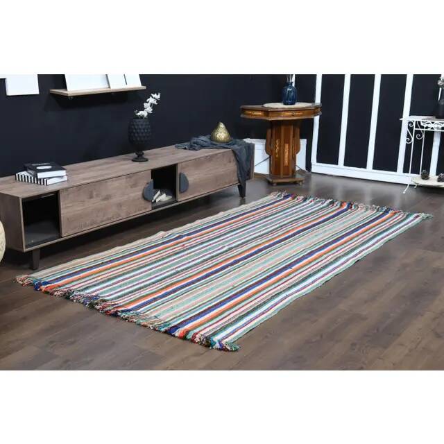 1970s Vintage Turkish Oushak Handmade Wool & Cotton White Rug 146x261