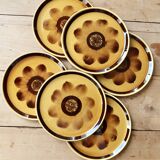 6 assiettes à dessert anciennes faïence Sarreguemines Digoin modèle Rimini