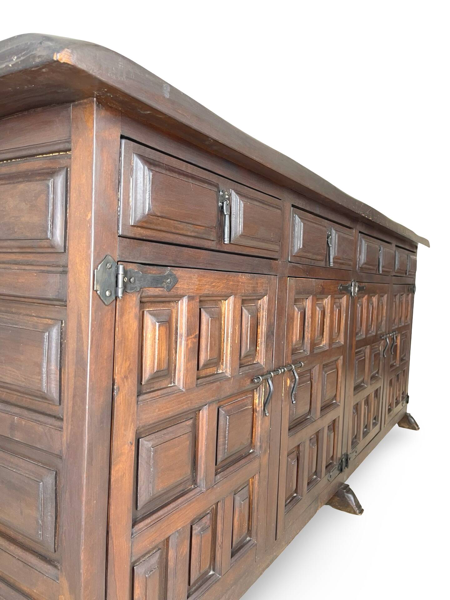 Late 19th Century Catal Spanish Baroque-Style Walnut Credenza