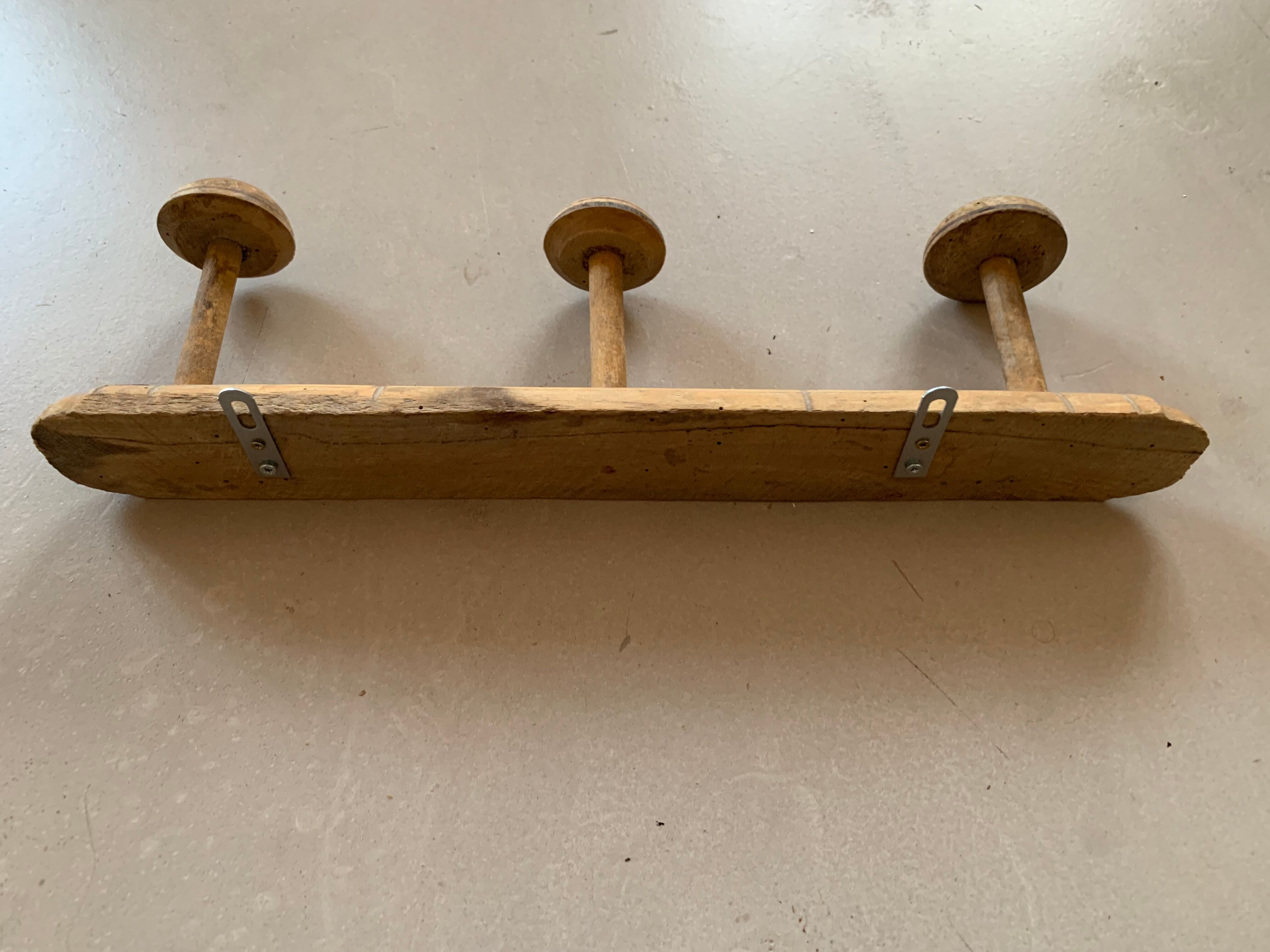 Antique wooden wall coat rack