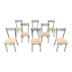 Chaises de bistrot italiennes vintage en métal noir et osier. Belles et élégantes
