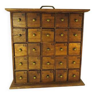 Small furniture with drawers style watchmaker or apothecary layette