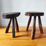 Pair of brutalist tripod stools 1960