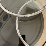 Vintage circular coffee table with triple top - 1980s