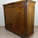 Napoleon III period colonial buffet in marquetry with orientalist decorations