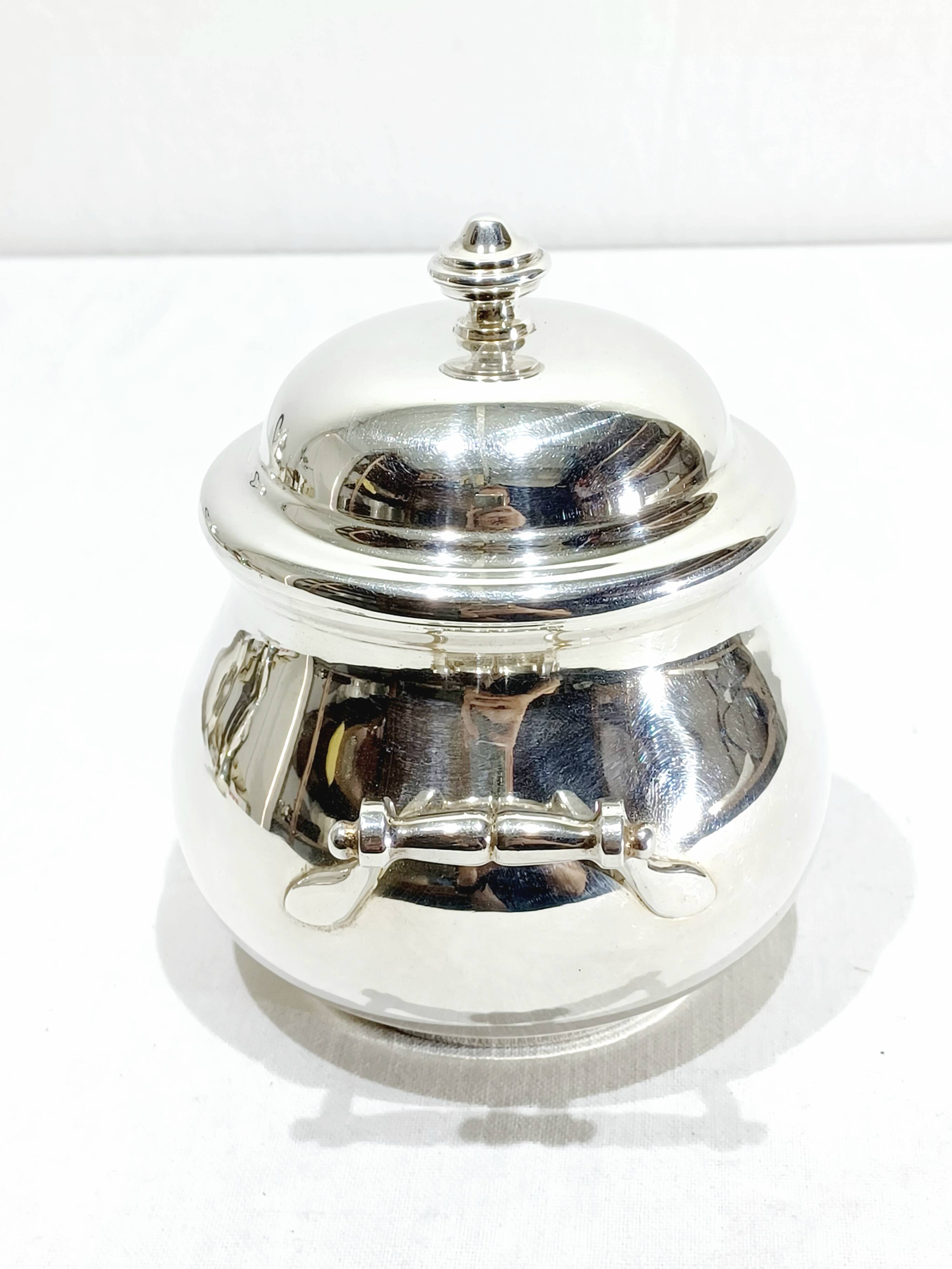 3-piece silver and ebony tea set